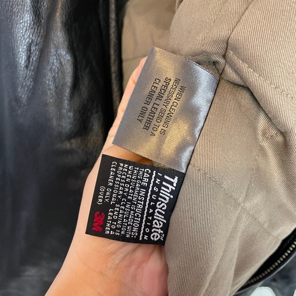 Wilsons Leather Thinsulate lining leather jacket vest 2in1 black mens 2XLT - Picture 8 of 16